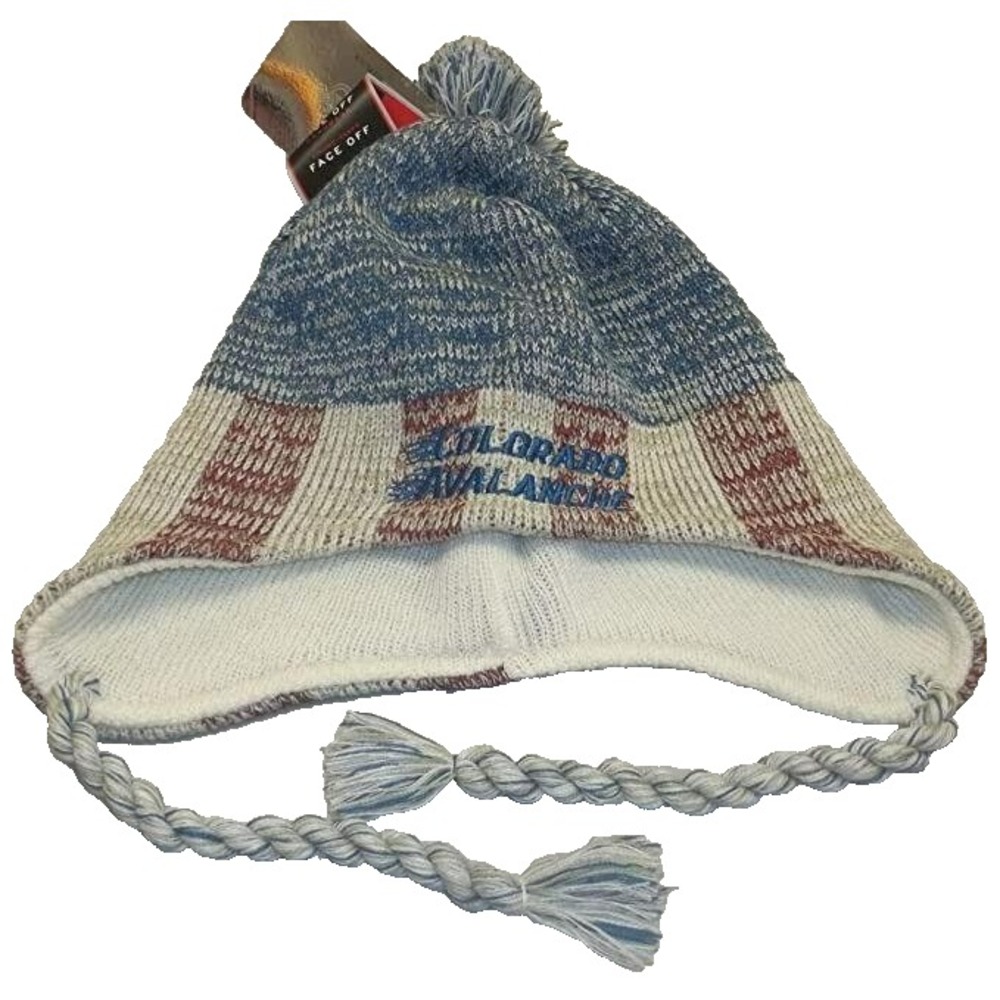 Colorado Avalanche Knit Beanie Hat Winter SKI Cap w/Tassel Toque Chullo New NHL